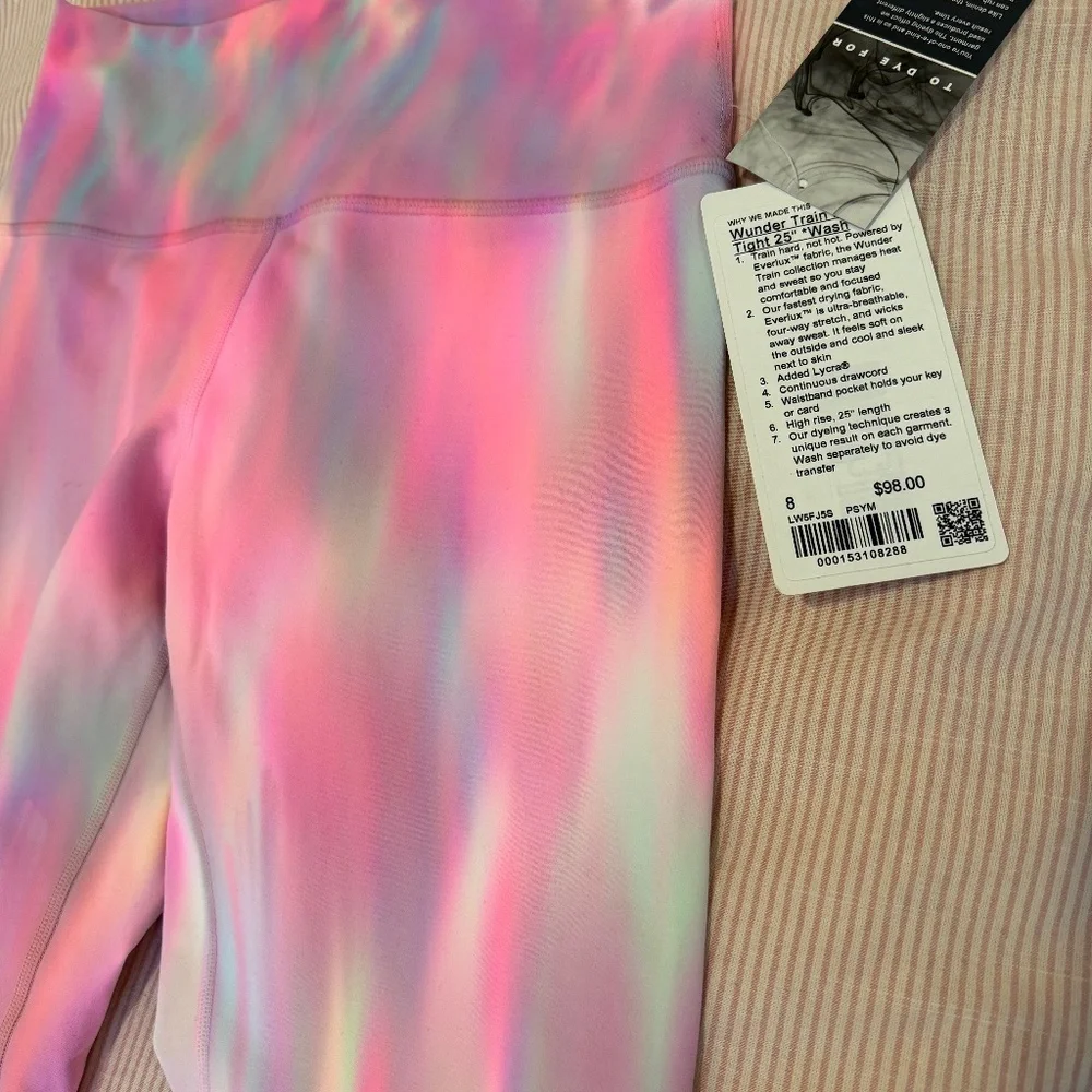 Psychedelic wash multi wunder train tights lululemon size 8 NWT! - Picture 5 of 5